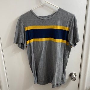 old navy yellow blue yellow striped shirt